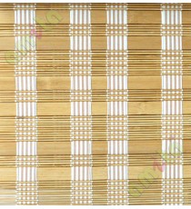 Rollup  mechanism brown beige colour stripes pure natural bamboo blind